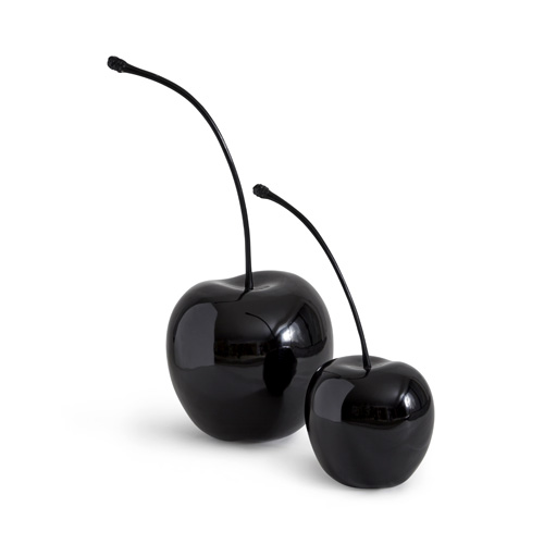 Décoration design contemporain cerise noire vernie cerises noires vernies laque brillante laquées