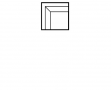 Fox : Angle carré - dimensions 117 x 92 x 117